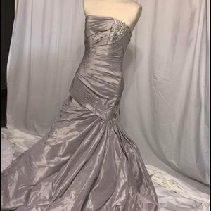 Silver bridal gown